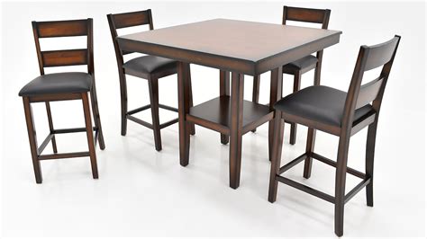 Pendwood 5 Piece Counter Height Dining Table Set Dark Cherry Home