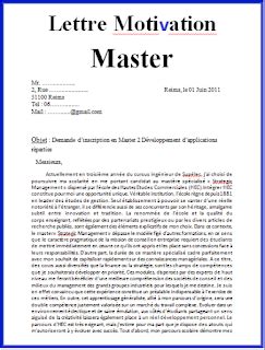 10 exemples de lettres de motivation pour master pdf et word  Lettre