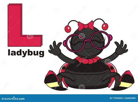 Ladybug With Letter L Stock Illustration Illustration Of Cartoon