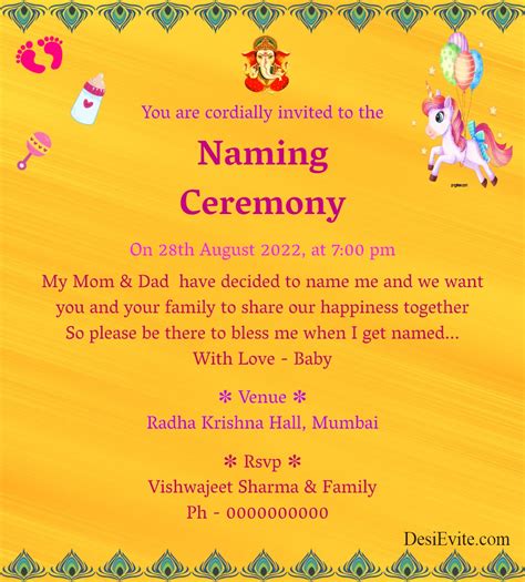 Naming Ceremony Greeting Ecard Free Without Watermark Greeting