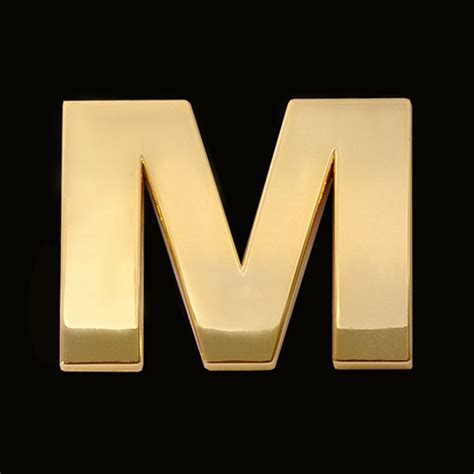Gold Letter M 3cm Chrome Letter And Sign