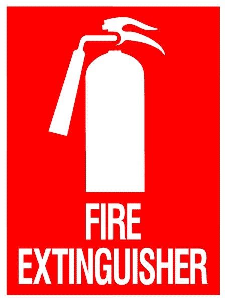 Safety symbols should be consistent. Extinguisher Signs