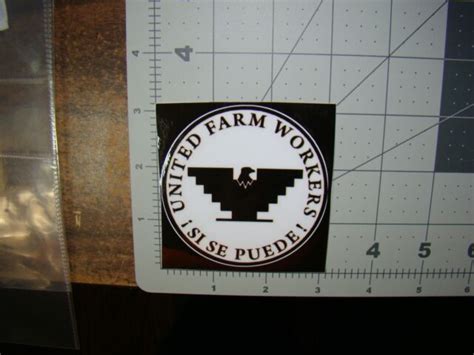 White United Farm Workers Sticker Si Se Puede Sticker Ufw Sticker
