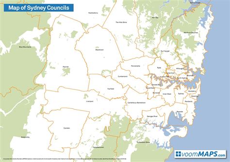 Sydney Councils Map Map Of Sydney Councils Australia