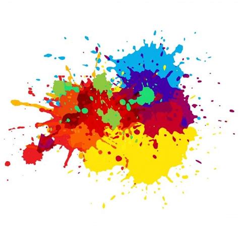 Colorful Paint Splashes Free Vector Paint Splash Paint Splash Background Paint Vector