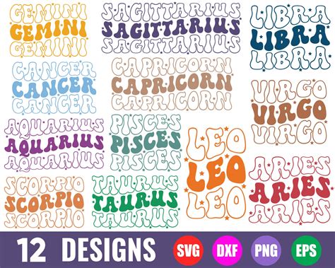 Zodiac SVG Bundle Retro Zodiac SVG Zodiac Sign SVG - Etsy