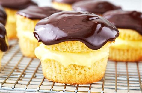 Preheat the oven to 400, and line four cups in a muffin pan with paper liners. These Boston cream cupcakes are all the flavor you love in the pie but you dont have to share ...