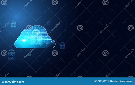 Abstract Cloud Storage And Data Loss Prevention Cybersecurity Padlock
