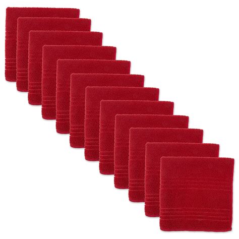 Red Microfiber Multi Purpose Cleaning Cloths Set Of 12 13x13