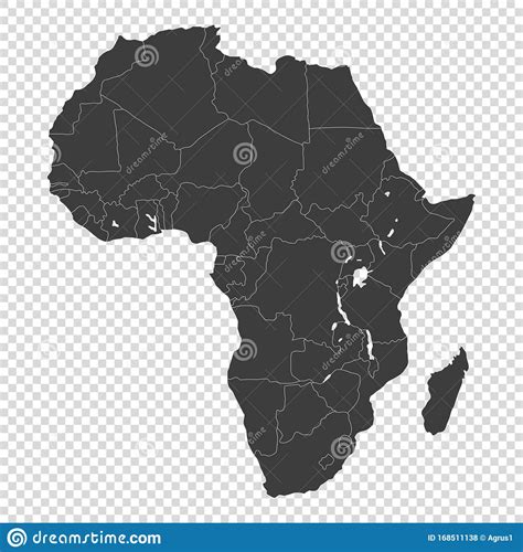 Click on the map above for more detailed country maps of africa. Political Map Of Africa On Transparent Background Stock Vector - Illustration of continent ...