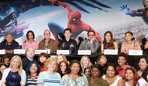spider man homecoming cast and crew press junket spidermanhomecoming nyc single mom