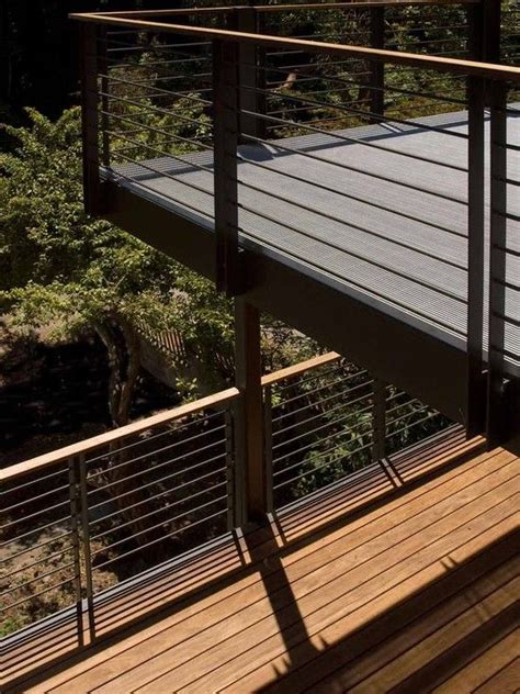 Horizontal Metal Railing With Flat Top Board Patio Deck Railings