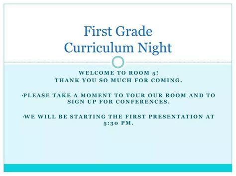 Ppt First Grade Curriculum Night Powerpoint Presentation Free