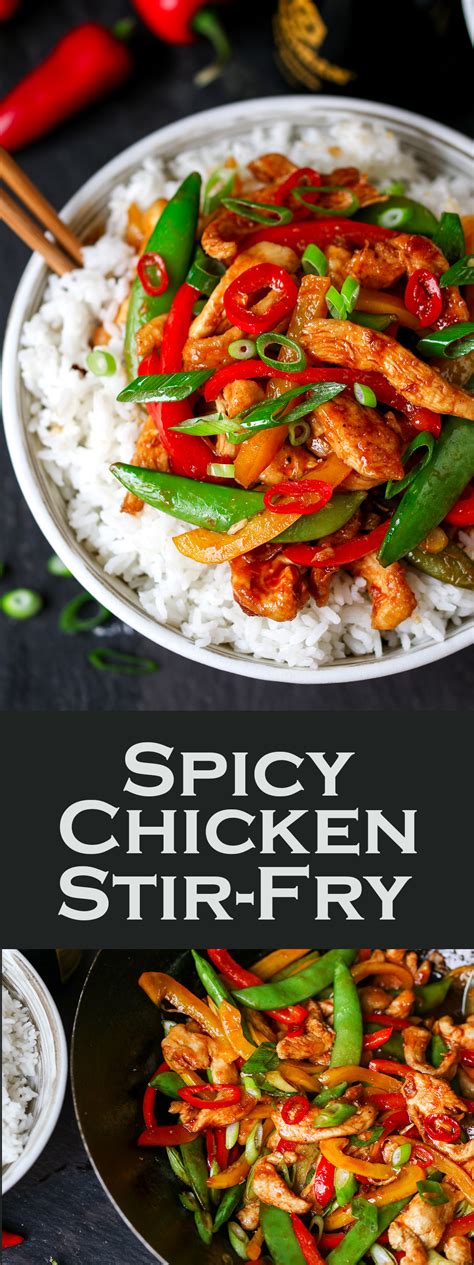 An easy stir fry perfect for weeknight dinners. Spicy Chicken and Vegetable Stir Fry