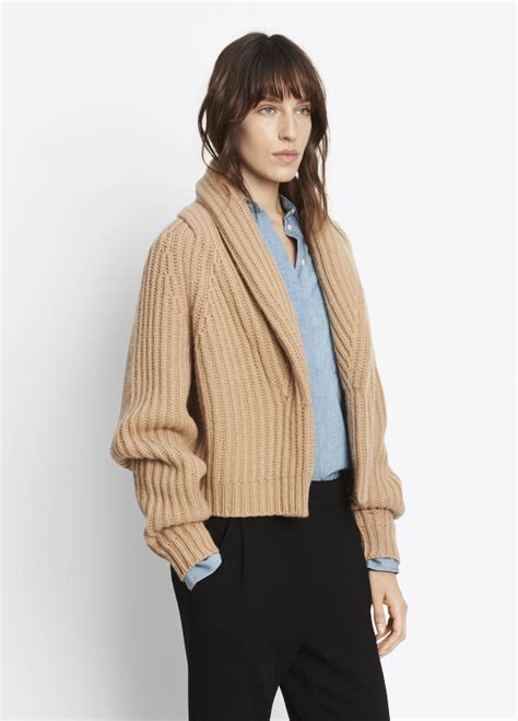 Lyst Vince Shawl Collar Cardigan In Natural