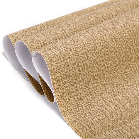 lelinta 1m 5m gold linen contact paper waterproof pvc self adhesive removable peel and stick