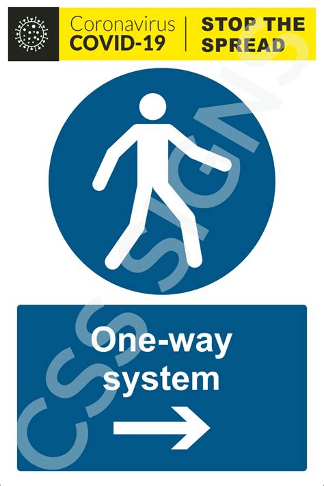 One Way System Right Sign Coronavirus Safety Signage