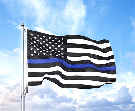 Homissor Thin Blue Line Flags 3x5 Outdoor Made In Usa Embroidered