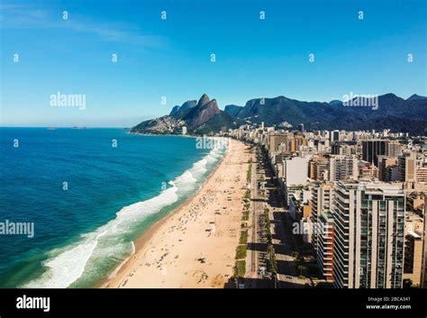 Aerial View Of Famous Ipanema Beach Rio De Janeiro Brazil Stock Photo