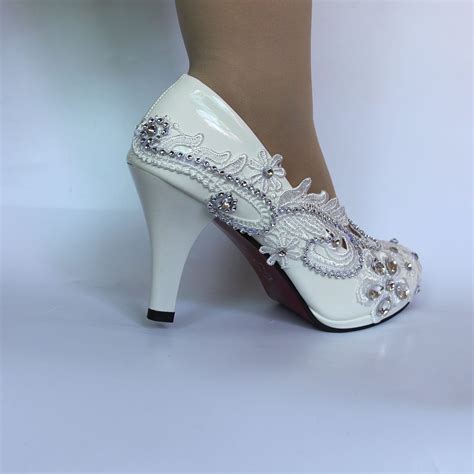 Ivory Wedding Shoes Wedding Shoes For Bridal Lace Heel Bridal Etsy