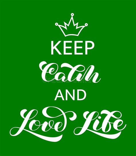 Keep Calm And Love Life Lettering Quote For Banner Or Poster Vector