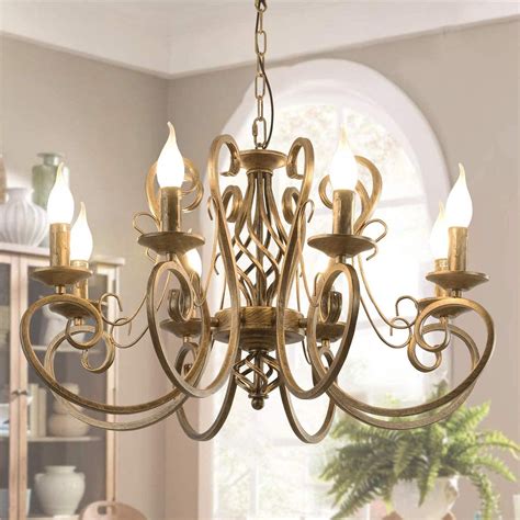French Country Chandeliers6 Lights Candle Wrought Iron Chandelier