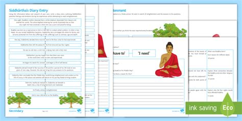 Buddhism Worksheets Life Of Buddhameditation Teaching Resources