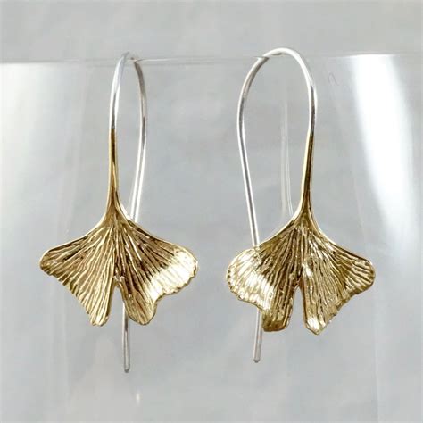 Gold Leaf Earrings Wing Earrings Feather Earrings Statement Earrings