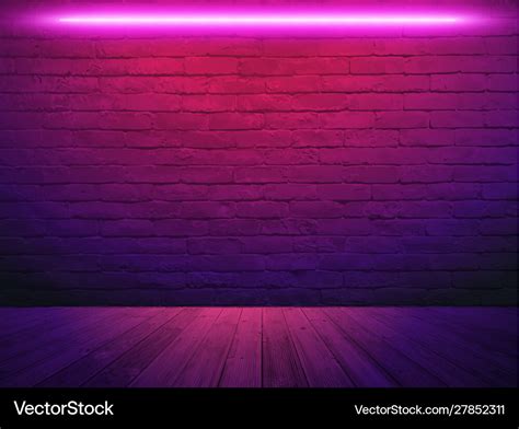 Brick Wall Background Neon Light Royalty Free Vector Image