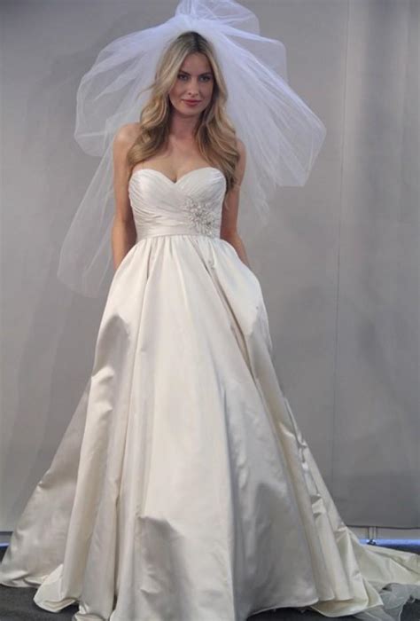 Watters Fall 2012 Roxanne Strapless Silk Satin Ball Gown Wedding