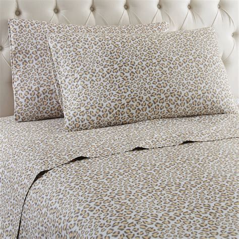 Micro Flannel® Printed Color Sheet Set Queen Leopard