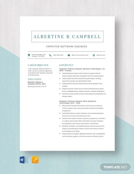 Just click edit resume and modify it with your details. Software Engineer Resume Template - 14+ Free Word, PDF Documents Download | Free & Premium Templates