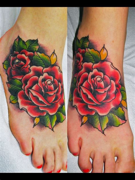 Roses Foot Tattoo By Mark Ainsworth Rain City Tattoos 101 Flickr