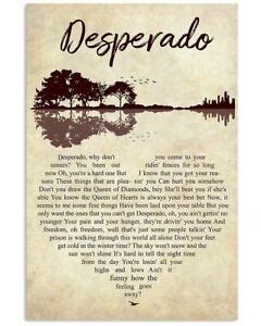 Sort by album sort by song. Peace Desperado By Eagles Lyrics Song Vintage Gifts Home Wall Poster (No Framed) | eBay
