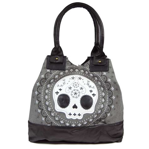 Loungefly Lace Skull Canvas Tote Bag With Images Skull Tote Bag