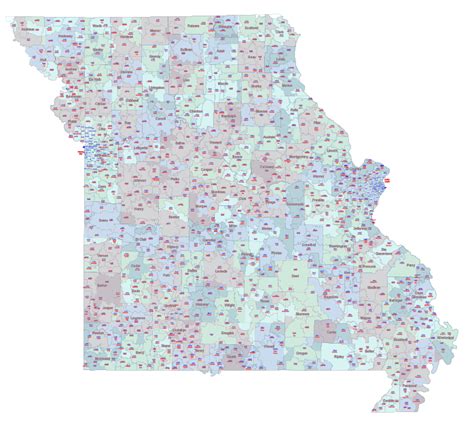 Preview Of Missouri Zip Code Vector Map Your Vector