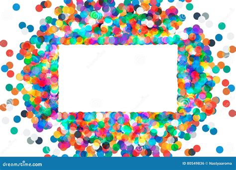 Rectangular Frame With Confetti Stock Vector Illustration Of Green