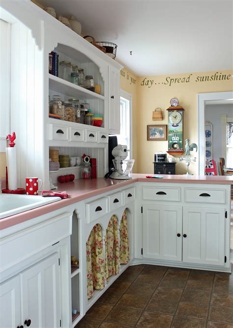 Catherine Holman Folk Art Living With Pink Kitchen Countertops