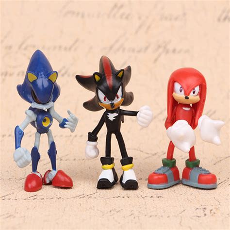 Sonic The Hedgehog Knuckles Shadow 6pcs Action Figure Cake Topper Doll