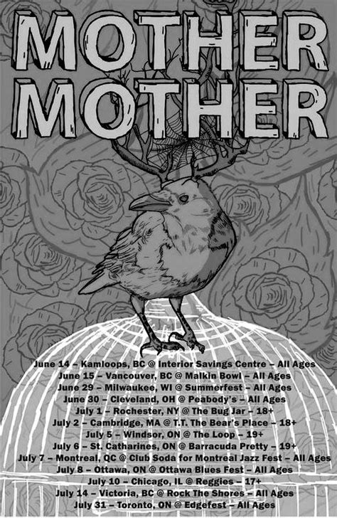 Mother Mother Band Tour Black And White Poster In 2021 Music Poster Design Graphic Poster