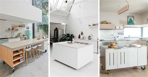 Movable kitchen islands with seating and stools. 8 Examples Of Kitchens With Movable Islands That Make It ...