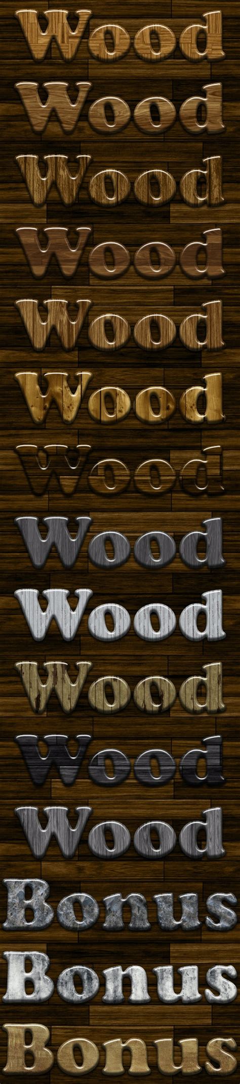 Glossy Wood Photoshop Styles V2 By Tiberiualexander Graphicriver