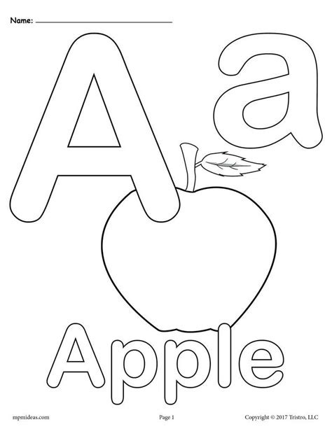 Printables Alphabet A Coloring Sheets Letter A Coloring Pages Apple