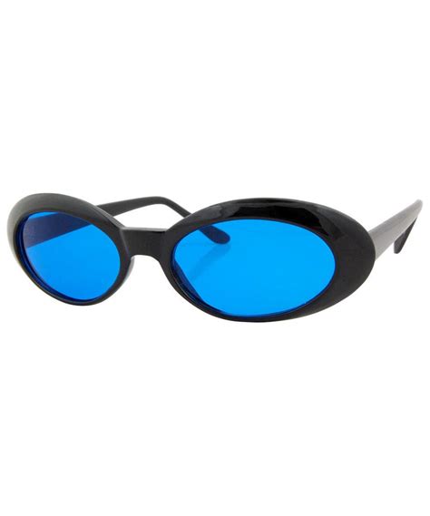 Shop Punkees Blue Vintage Oval Sunglasses For Women Giant Vintage Sunglasses