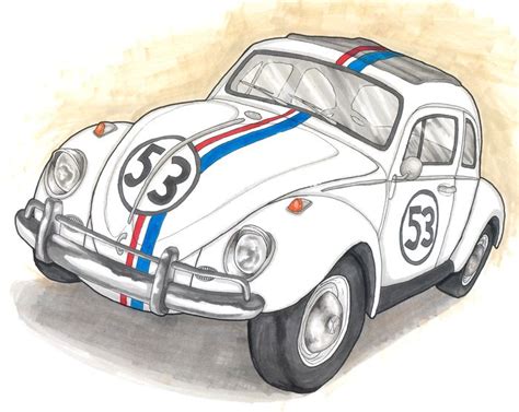 Herbie By Herbiethelovebug On Deviantart Car Drawings Motorsport Art