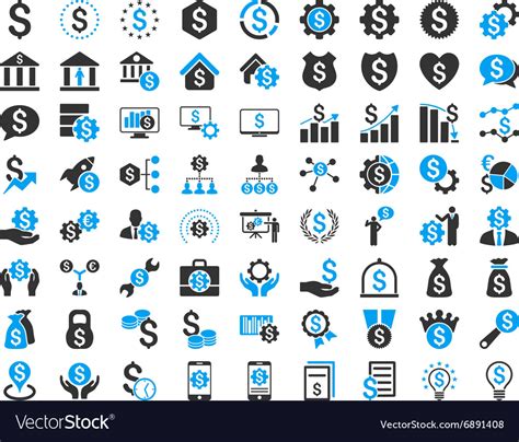 Financial Business Icon Set Royalty Free Vector Image
