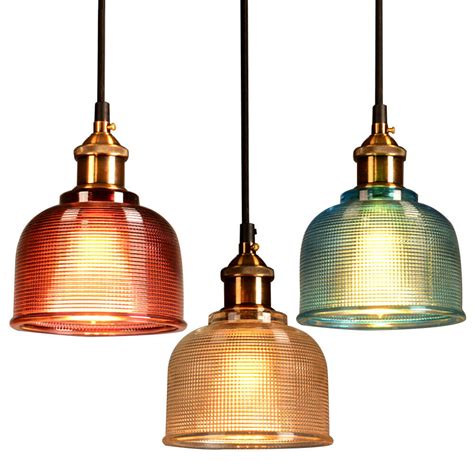 Industrial Glass Pendant Light Color Plating Ceiling Lamp Shade Hanging