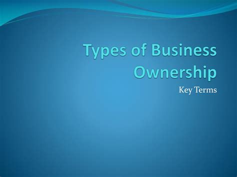 Ppt Types Of Business Ownership Powerpoint Presentation Free