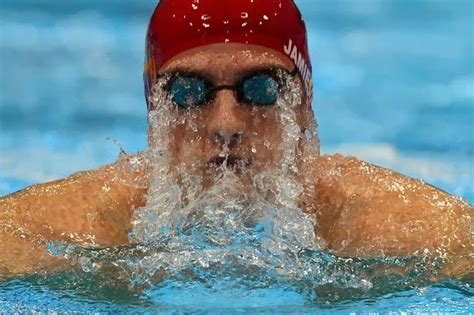 Male Athletes World Swimming Great British Swimmer Michael Jamieson