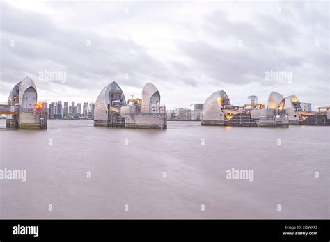 The Thames Barrier Flood Defences London Stock Photo Alamy